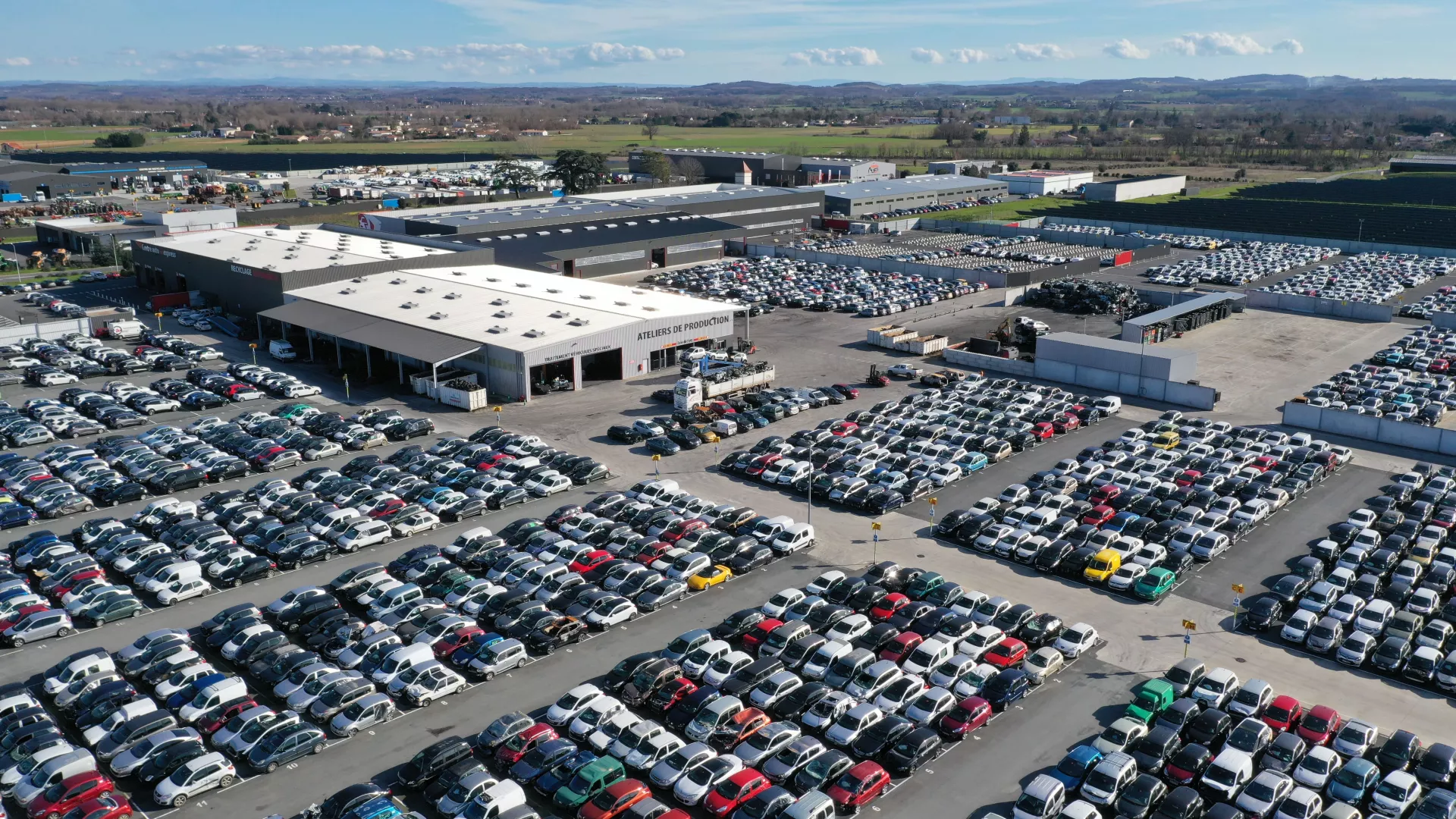 Vue Aérienne Parc Automobile Surplus Autos